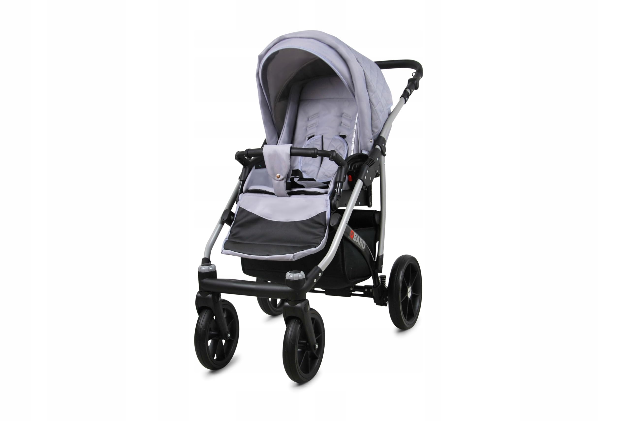 BabyLux Zestaw wózków dziecięcych 4 w 1 – Qbaro – w zestawie wanienka dla niemowląt, fotelik sportowy, fotelik samochodowy, stacja bazowa ISOFIX – fotelik samochodowy – zestaw wózków dziecięcych