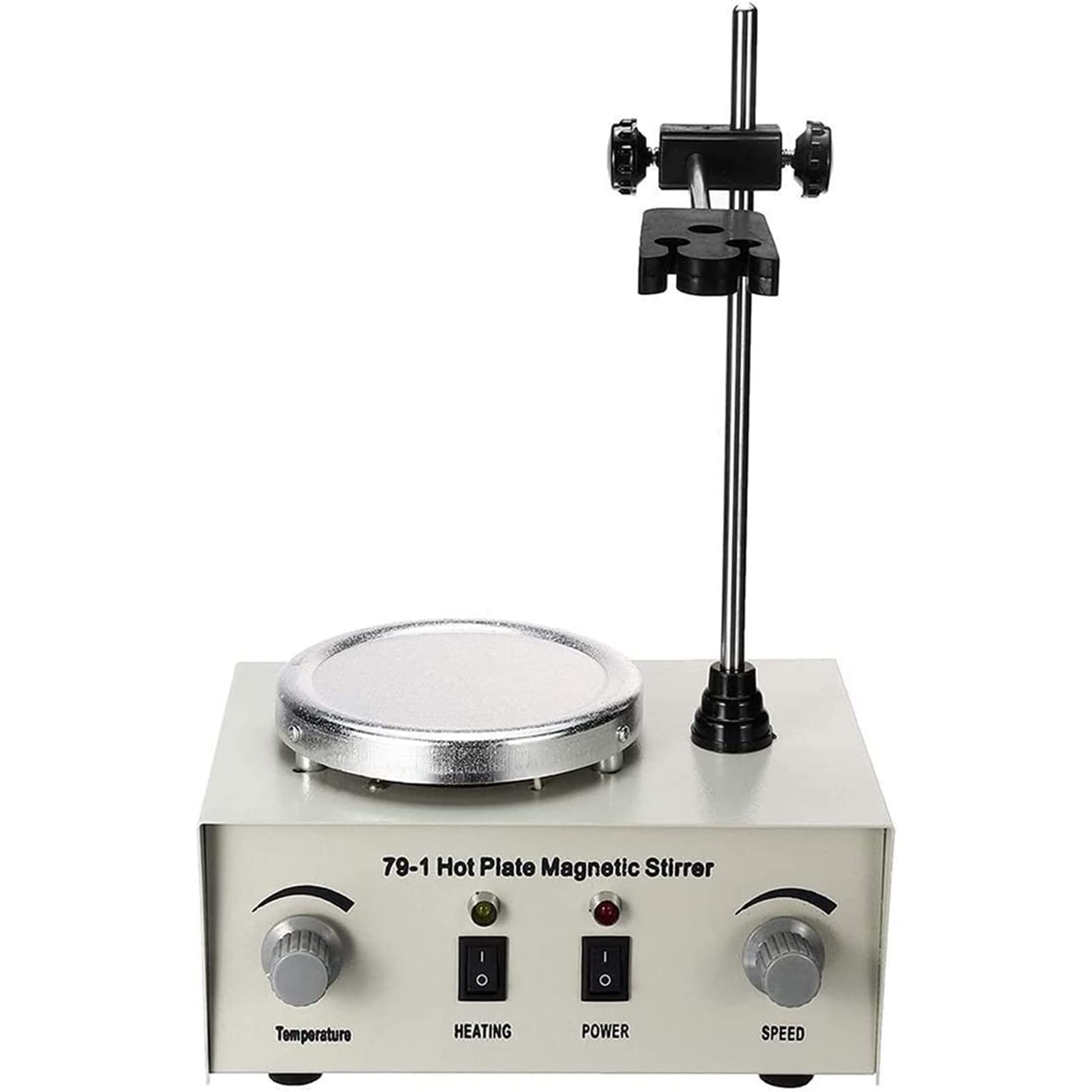 Agitador magnético, Mezclador magnético, Placa calefactora de Laboratorio de 1000 ml, Capacidad de Mezcla de 380 ℃, Mezclador con Calentamiento Ajustable y Barra de agitación, 0-2200 RPM, co