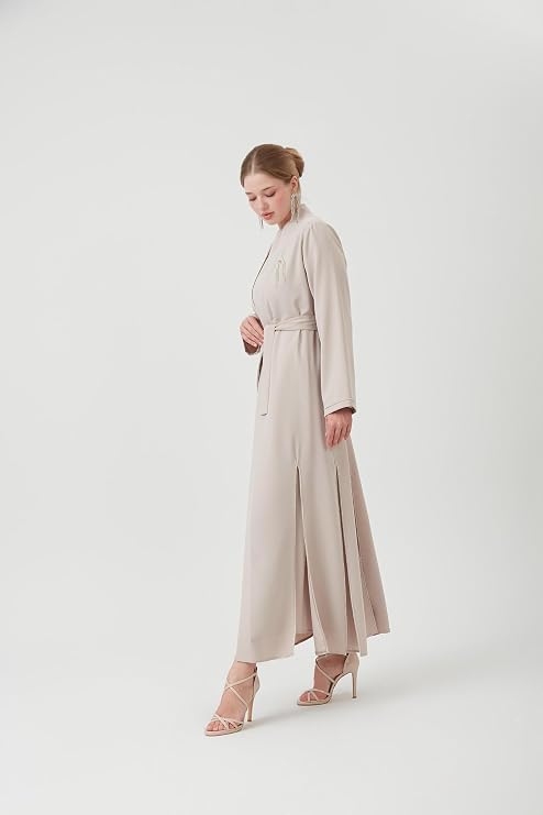Eteği Parçali Zincirli Abaya