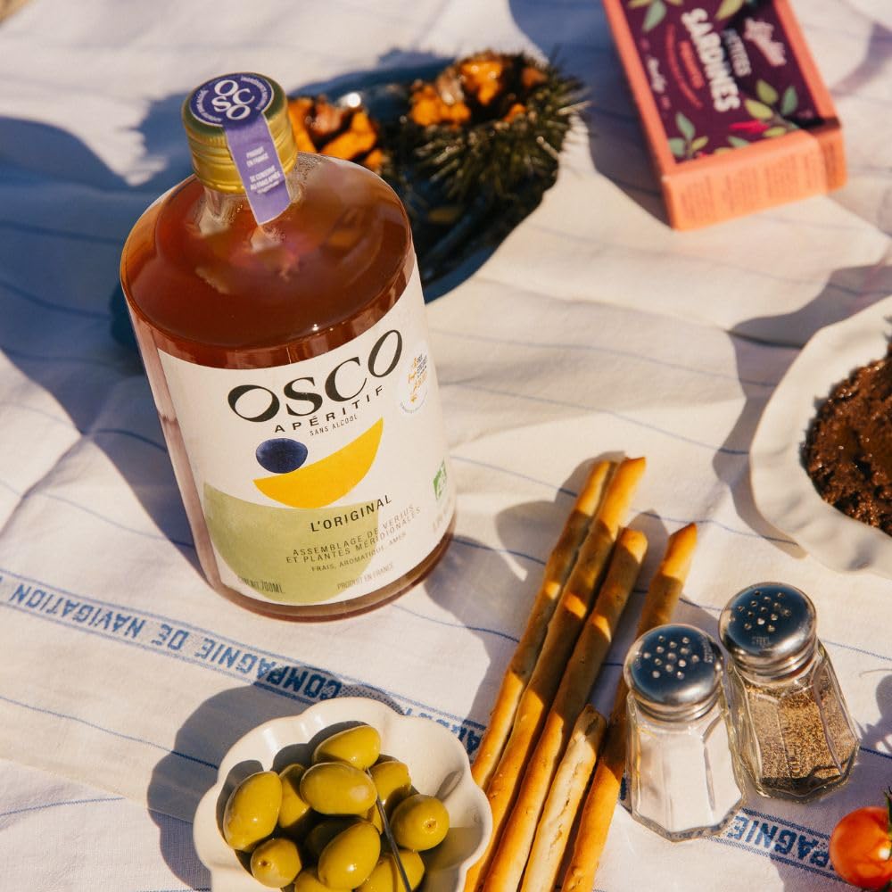 OSCO L'Original apéritif sans alcool 0.0% bio 700 ml - Spiritueux sans alcool amer, aromatique, frais - Apéritf vegan, sans gluten, plusieurs fois primé et à faible teneur en sucre