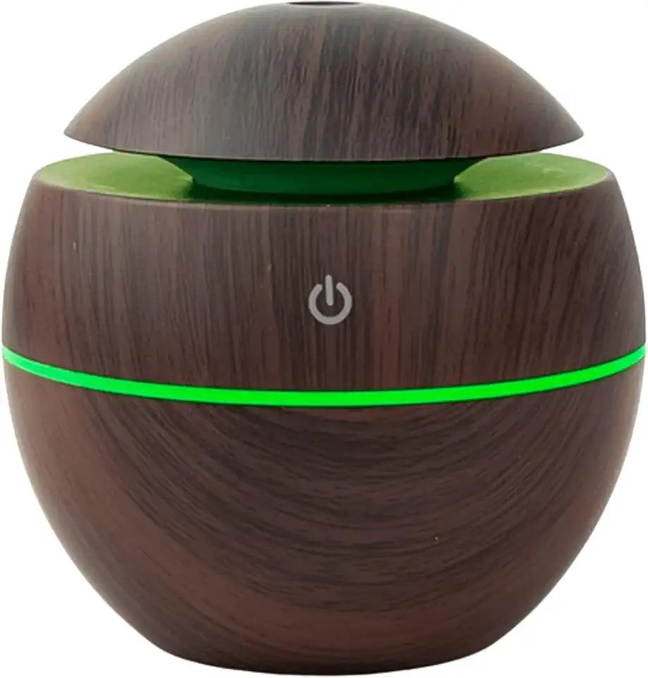 Difusor de Aromas Elétrico Ultrassônico 7 Cores Aromaterapia (Madeira Escura)