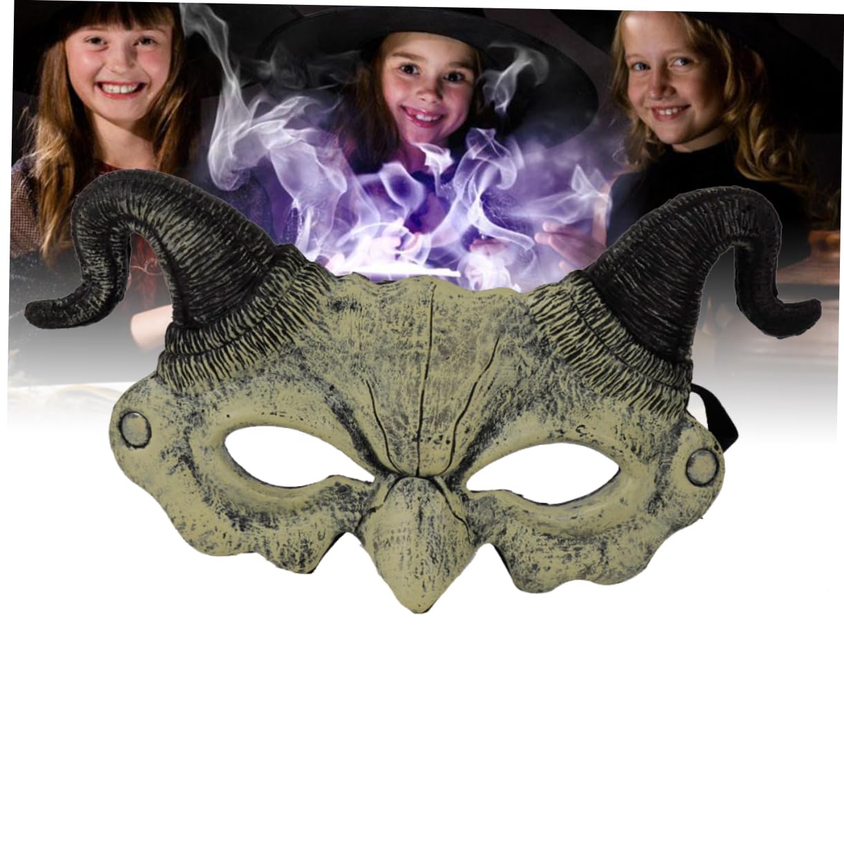 4szt Maska ​​bestii Połowa Oka Halloweenowy Demon Straszny Halloween Maska ​​grozy Szkielet Straszna Maska ​​​​na Twarz Kostiumy Diabła Klakson Demon Diabeł Duch Pu Człowiek Męskie