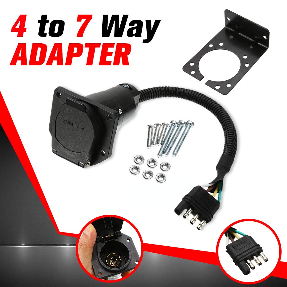 Buy SpeeVech 4Way Flat to 7Way Round Trailer Light Adapter Wiring