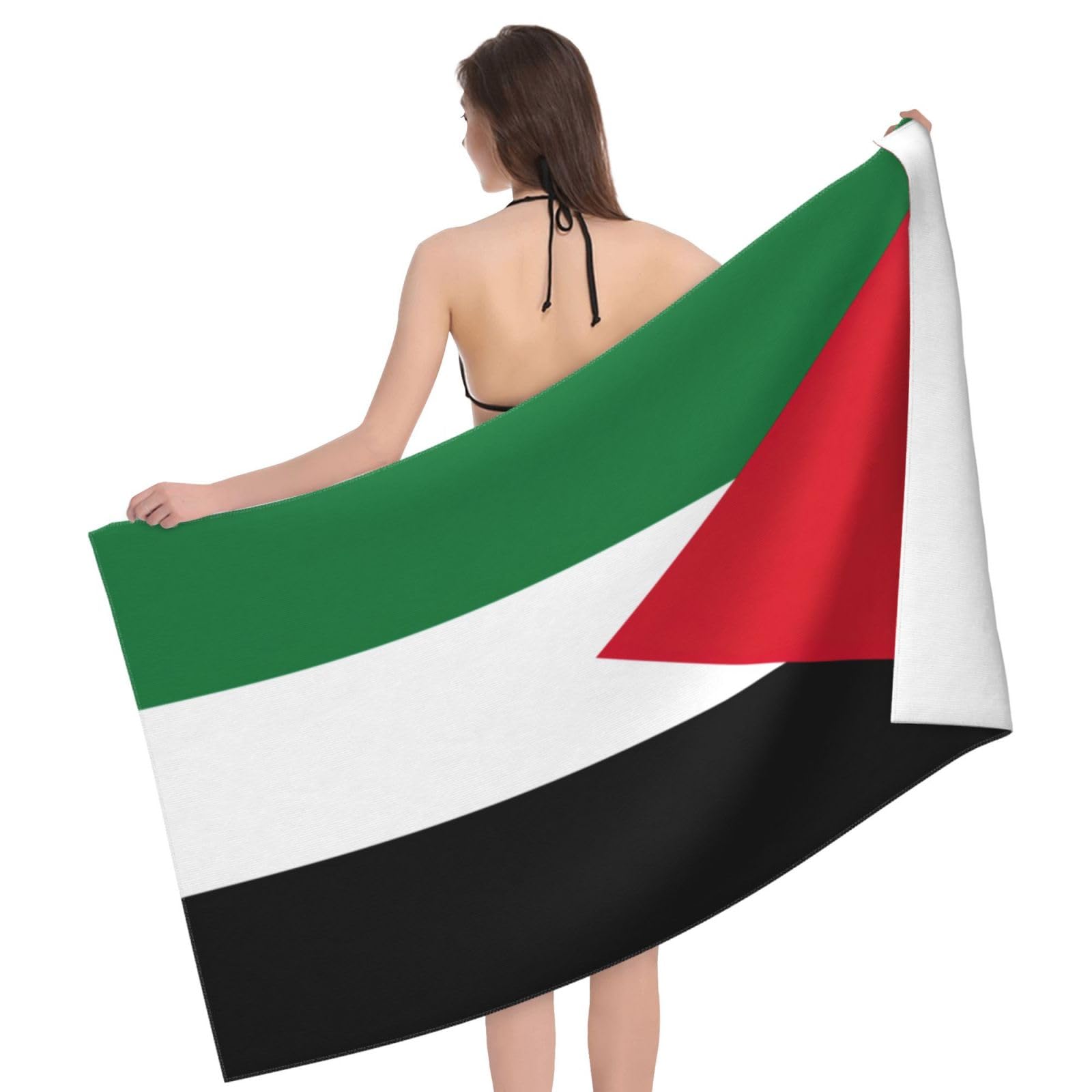Anceky Oversized Palestinian Flag Print Beach Towel Soft Quick Dry for Beach Pool Shower Travel Sports