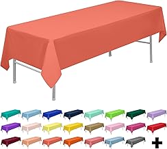 PARTY ULYJA Coral Tablecloths Plastic 3-Pack Premium 54 Inches x 108 Inches Disposable Table Covers Decorative Table Cloths for Rectangle Tables