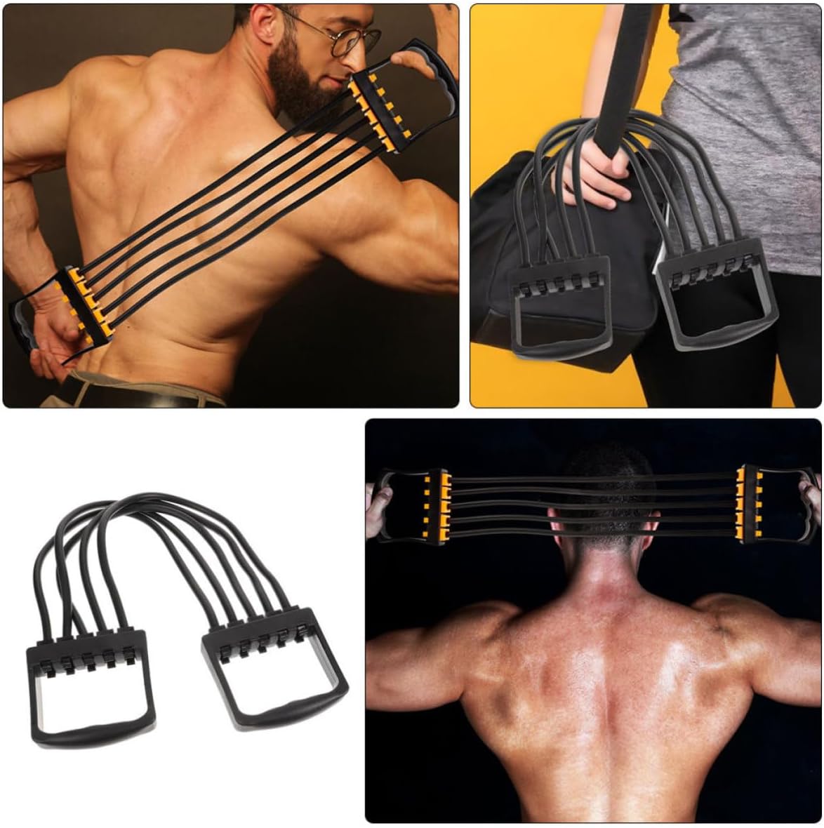 2pcs Chest Expander Bands with Adjustable Intensity and Secure Buckle Design, TPE Elastic Workout Bands for Stretching Workouts and Strength Training