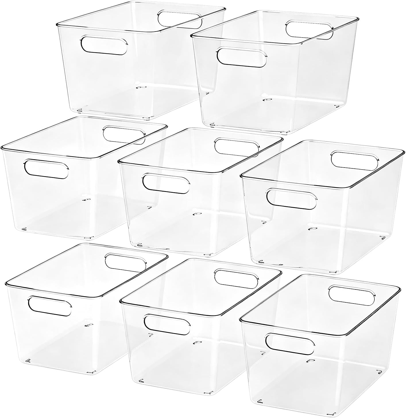 JOYZAN Plastic Storage Bins with Handle Clear Containers for Organizing