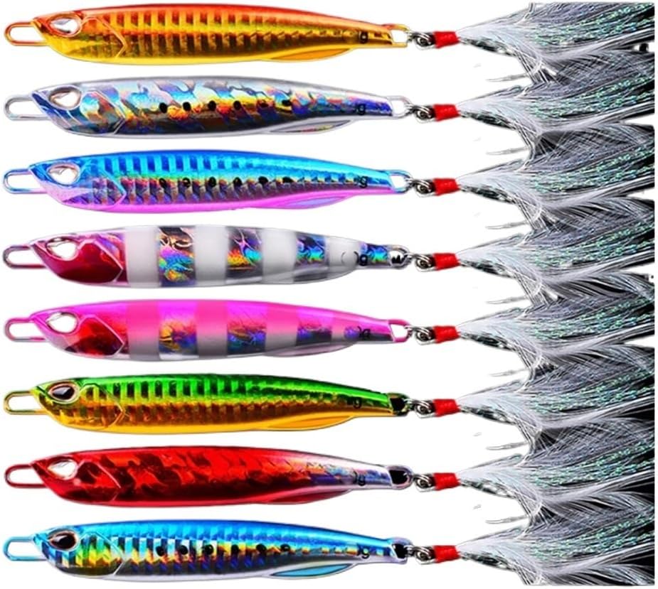8 Pcs/lot Jigging Lure Fishing Lures Metal Spinner Spoon Fish Bait Jigs Japan Fishing Tackle Tuna Trout Set