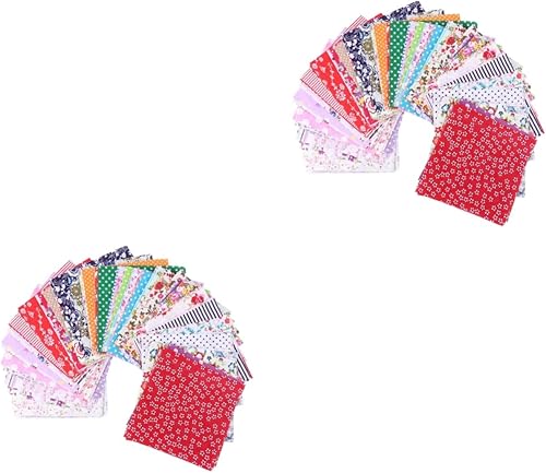 BETOOKY Juego de 200 mascarillas de tela bordada, juego de bordado, tela de retazos de Navidad, tela de retazos, paquete de manualidades, sábana,