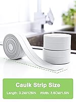 Vista 6 de Cinta de calafateo – Cinta autoadhesiva de PVC para sellar tina de baño, encimeras de cocina, inodoros, fregaderos de cocina, suelos de bañera