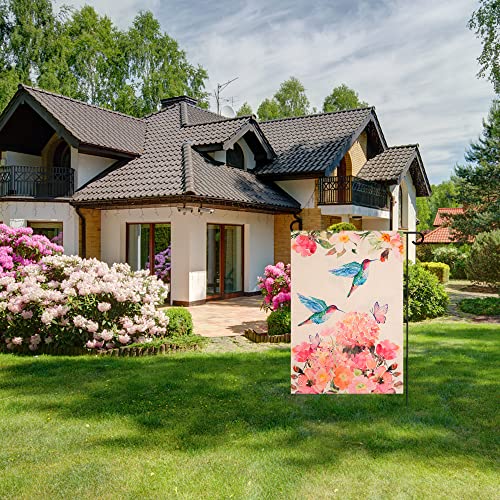 Wbcbec 1Pcs Hummingbird Spring Garden Flag Flower Garden Spring Yard Outdoor Flag Double Sided Small Burlap Bird Flag For Outside Holiday Decor(12.5 X 18 Inch, Pattern A) #TOP5