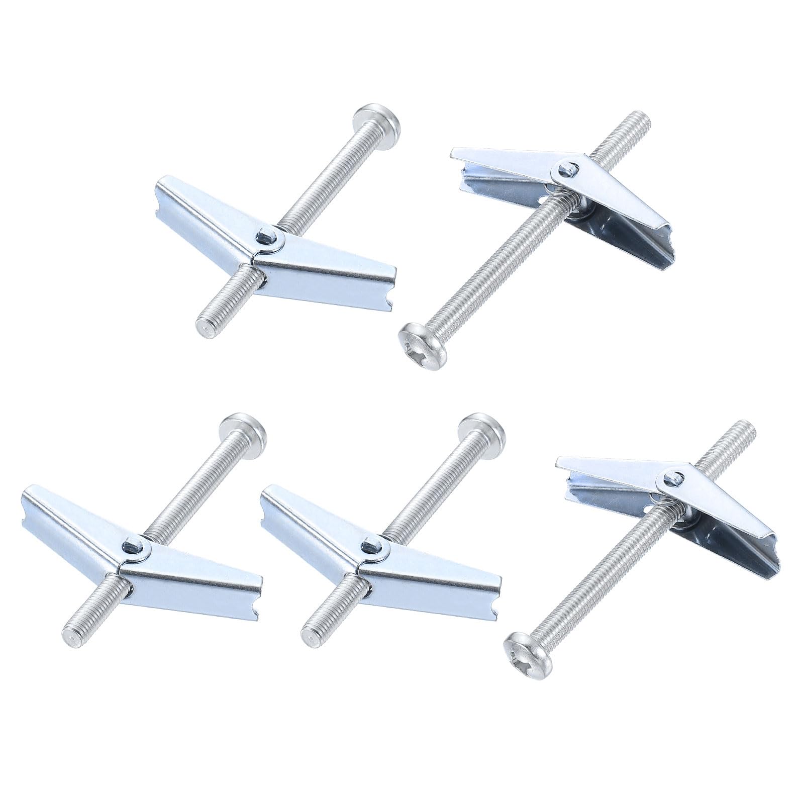 QUARKZMAN M8 x 100mm Maschio a Molla a Filettatura Maschio Bullone a Farfalla Testa Tonda per Parete Cava 15pz