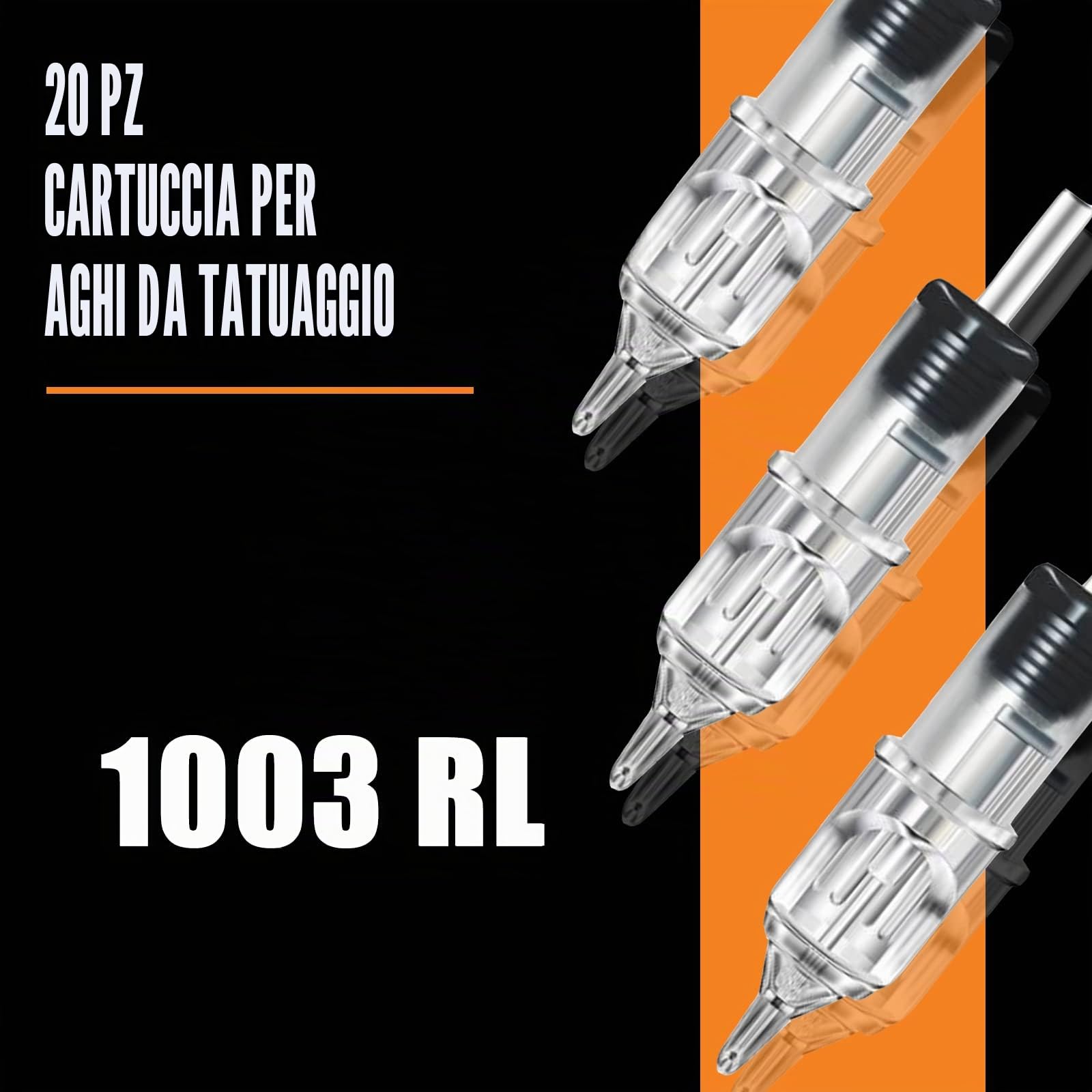 Aghi a Cartuccia per Tatuaggi RL - 20 Pezzi Tatuaggi Cartuccia Aghi 1003RL