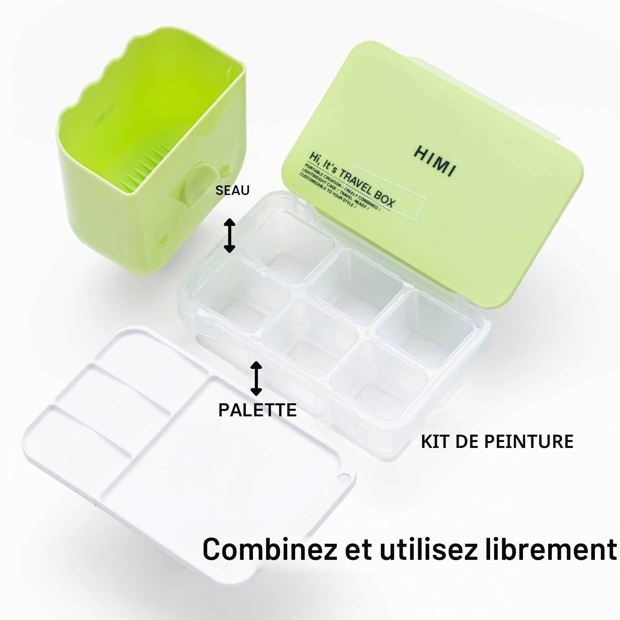 HIMI Boîte de voyage de peinture portable pour artistes, étudiants, adultes