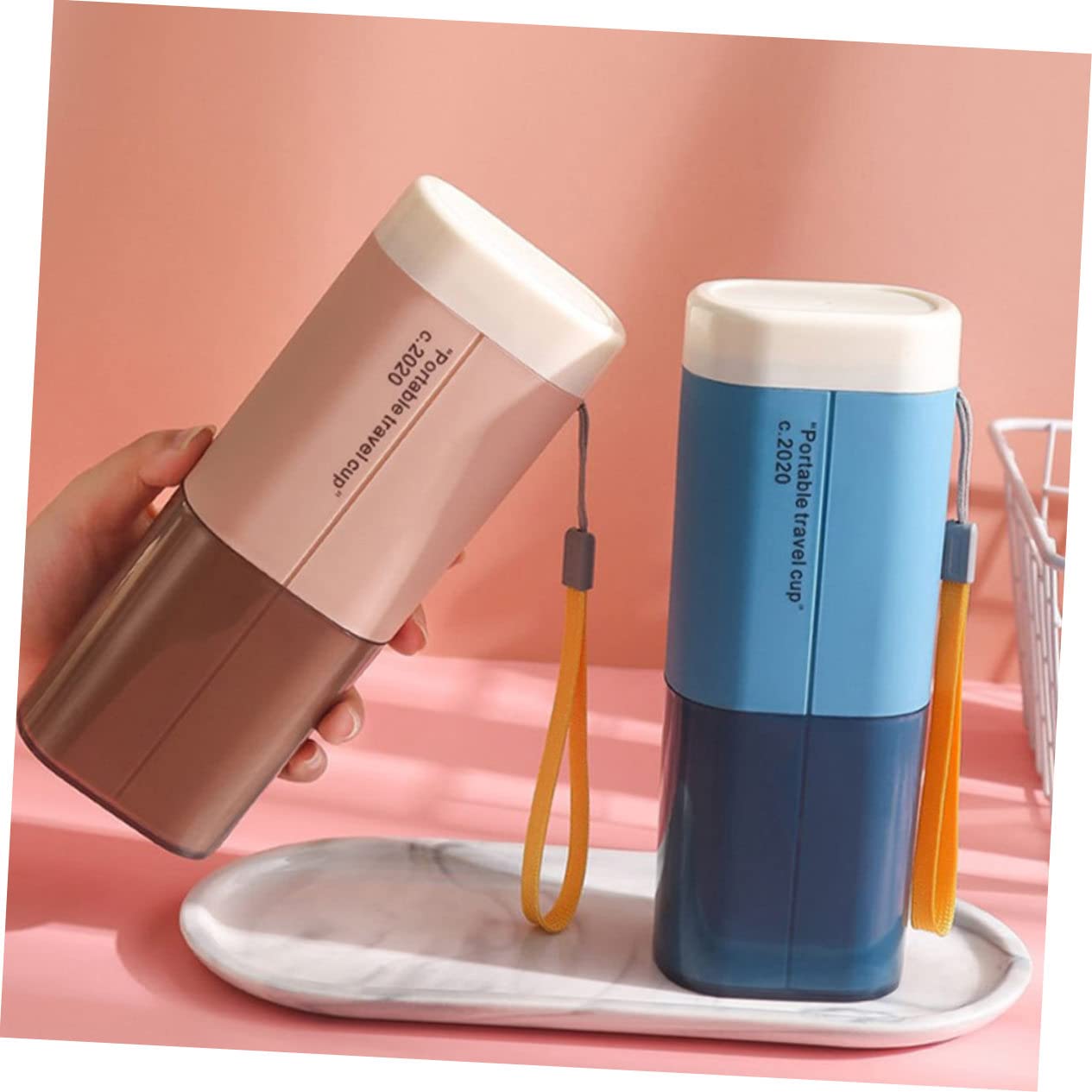 3pezzi Porta Spazzolino e Dentifricio da Viaggio di Bicchieri Organizer per Accessori da Bagno Design Compatto e Leggero per Risparmiare Spazio in Bagagli e Borse