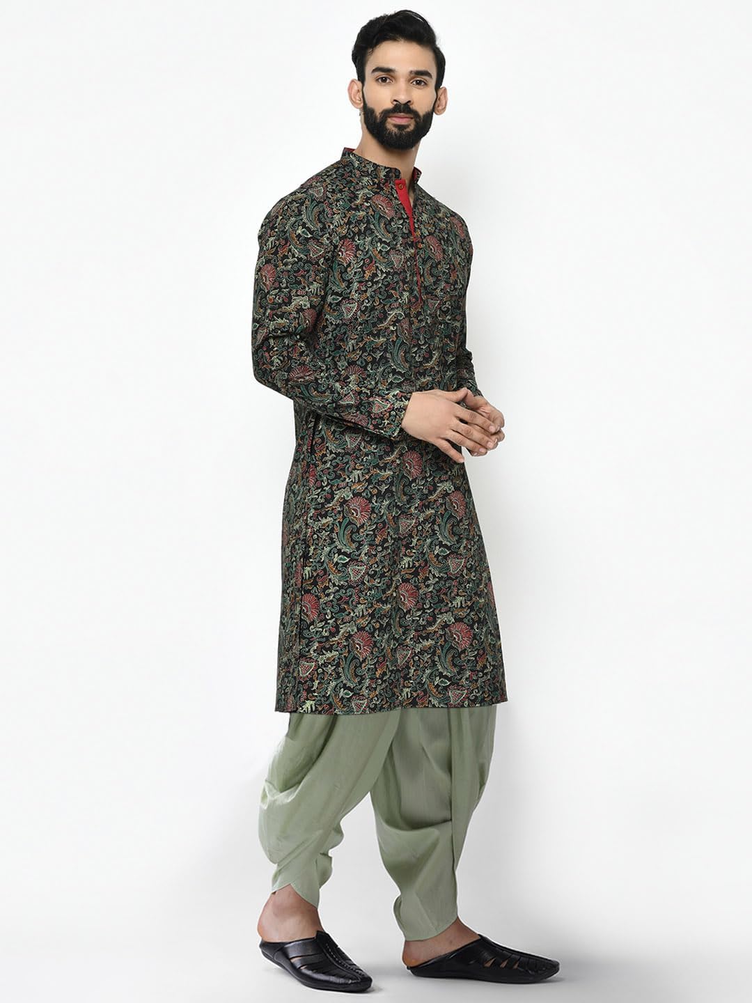 KISAH Men's Kurta Dhoti Set - Traditional Indian Ethnic Wear for Men - Ideal for Weddings, Festivals & Celebrations - Image 3