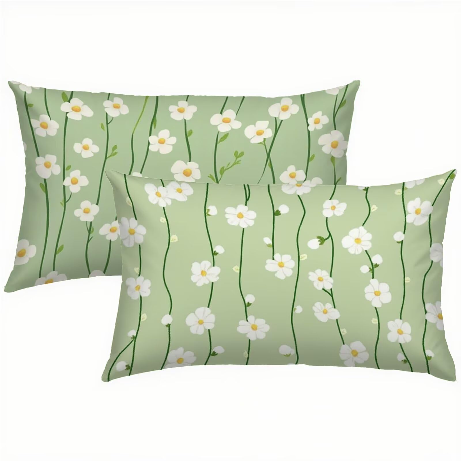 Taies d'oreiller luxueuses en velours vert sauge 40x80 cm pour un canapé chic