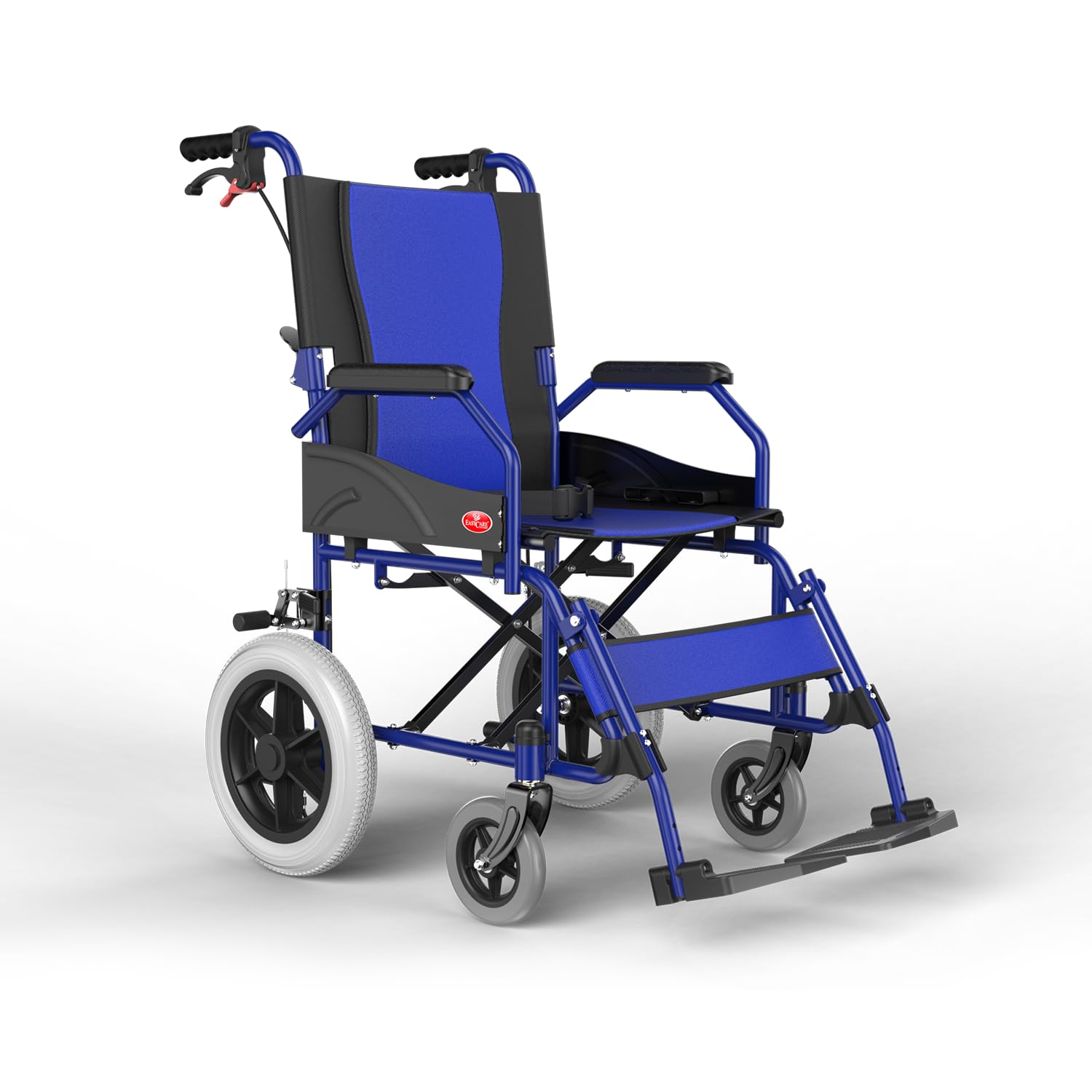 EASYACRE Imported MS 11kg Ultra Lightweight Transporter Wheelchair with Hand Brake, Attendant Break & Quick Lock, Seat Belt, Foldable Backrest, Flip-Up Leg Rest, 105kg Capacity (12 Inches)-image-35