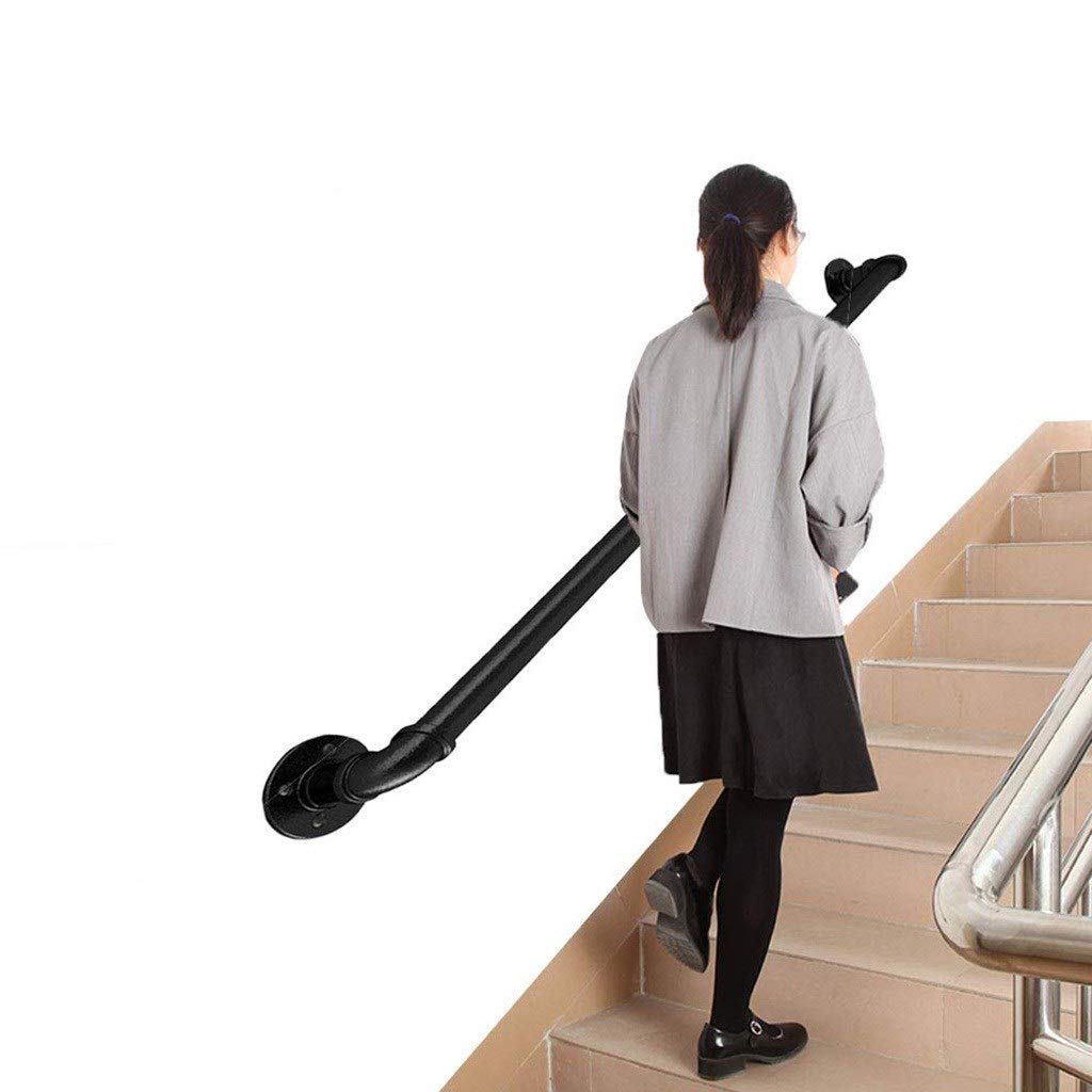 Corrimano in Tubo di Ferro, Lunghezza 50~600 Cm, Asta di Supporto per Corridoio per Corridoio Antiscivolo per Interni Loft (Size : 200cm)