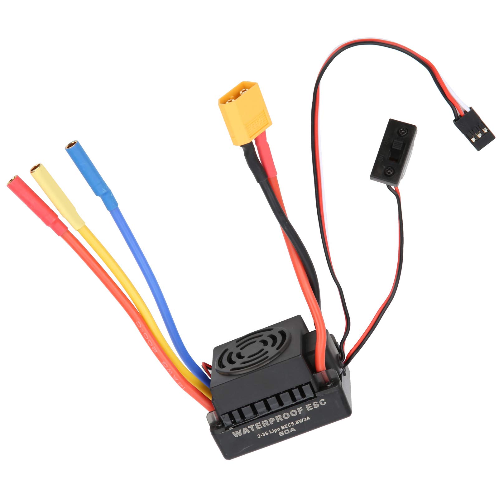 Regolatore Velocità RC, brushless ad alte prestazioni ESC 60A elettronico for gare su pista, fuoristrada, competizioni e appassionati
