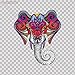 Decals Vinyl Sticker Colorful Elephant Car Window Wall Art Decor Doors Helmet Truck Motorcycle Note Book Mobile Laptop Size: 5 X 4.3 Inches Vinyl color print