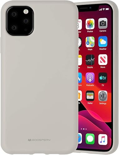 GOOSPERY Funda de silicona lĂquida para Apple iPhone 11 Pro Max (6.5 pulgadas) con forro de microfibra suave (piedra) GOOSPERY Funda de silicona lĂquida para Apple iPhone 11 Pro Max (6.5 pulgadas) con forro de microfibra suave (piedra)