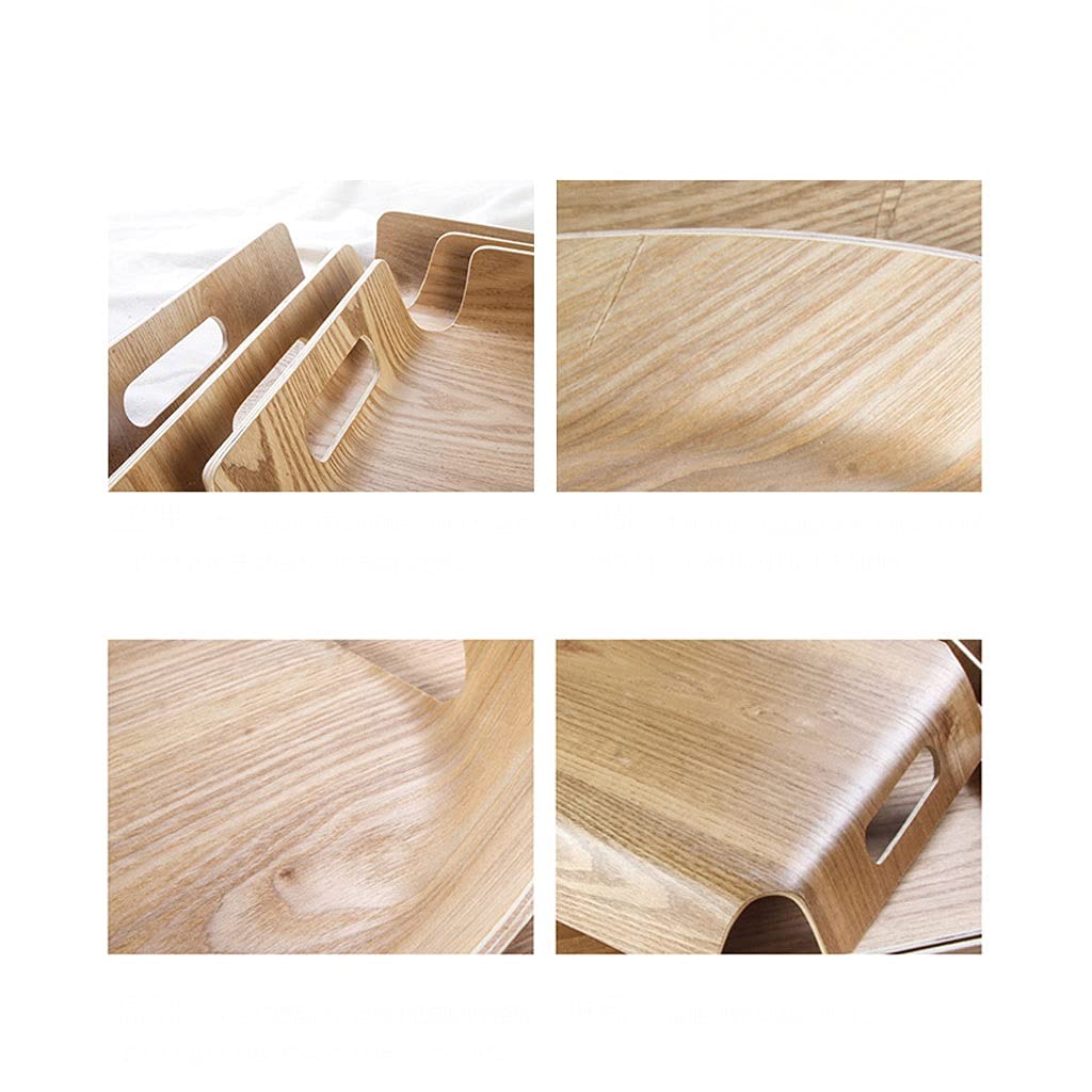 Bandejas para Servir Comida Bandeja de Madera Rectangular Pastel Pan, Pantallas, Placa, Bandeja(C)
