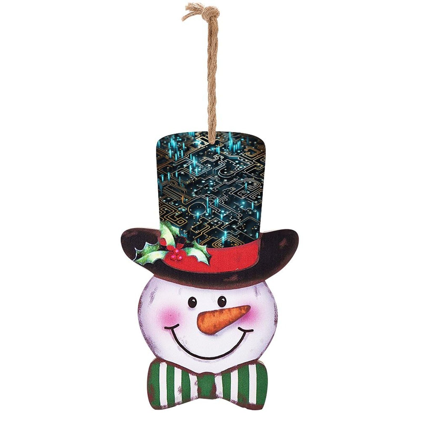 Plaque en bois bonhomme de neige de Noël pour décoration murale