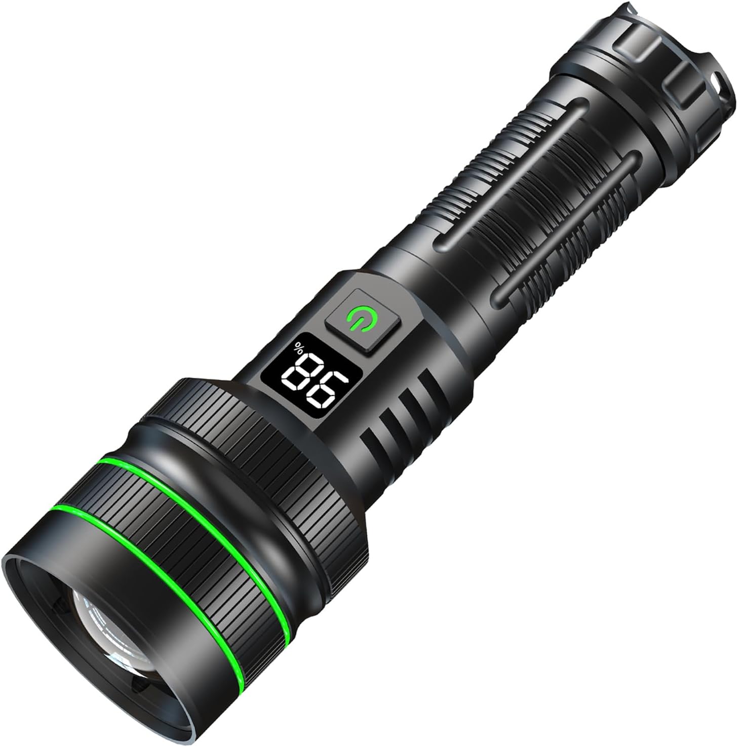 ASORT LED Torch Extremely Bright 200,000 Lumens, 3 km Extreme Wide Shot, USB Rechargeable, Super Large Aperture Zoomable, Long Operating Time, 6 Light Modes, IPX67 Waterproof, for Camping, Hiking,