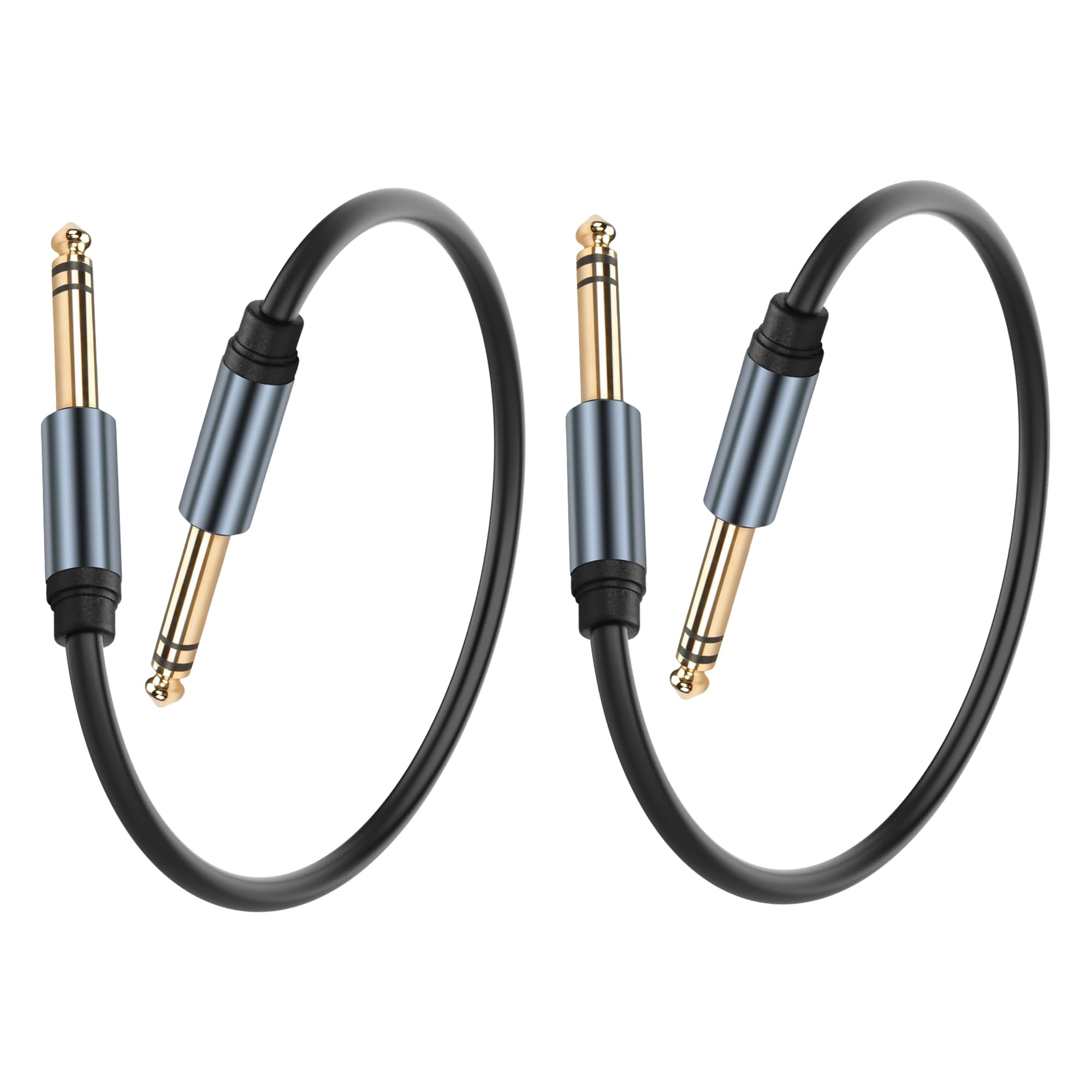 JSADZKJ 1/4 inch TRS Stereo Cable 6.35mm Male to 6.35mm Male TRS Stereo Audio Cable 0.98FT 1/4