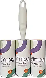 Simplo - Conjunto 3 Peças Rolo Adesivo Tira Pelos Poeira e Fios
