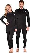 FAST WAY Thermal Underwear Men & Women, Fleece Functional Underwear, Thermal Set with Thermal Shirt & Thermal Underpants, Dry Heat through Motorcycle & Ski Underwear, black