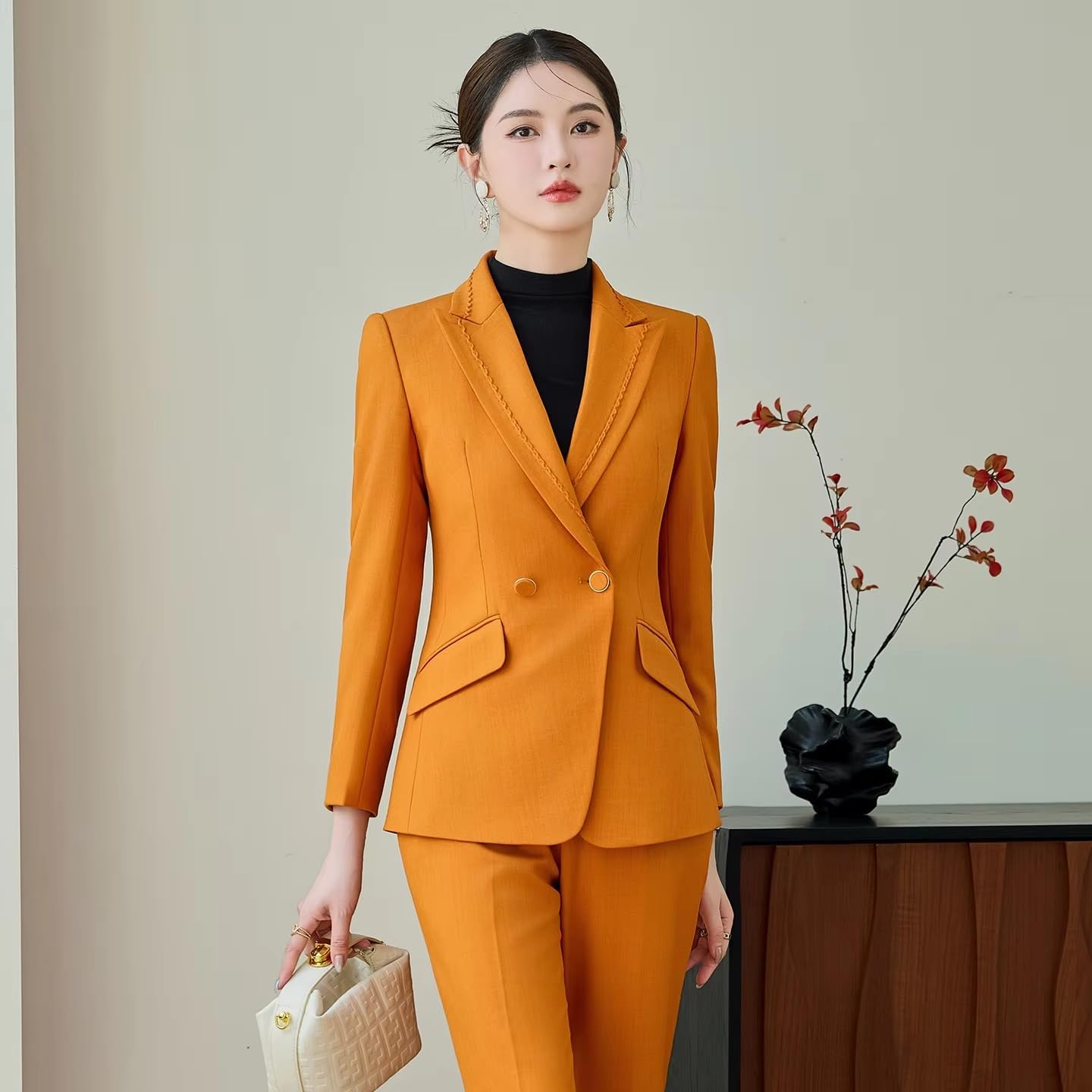 Women's Business Work Suit Set Blazer Pants Office Outfit Set
