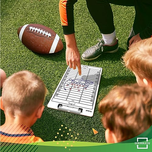 SCRIBBLEDO Football Dry Erase Whiteboard for Coaches, 15x9 Double Sided Coaching Clipboard for Plays Drills and Lineups, Coach Gift - Image 5