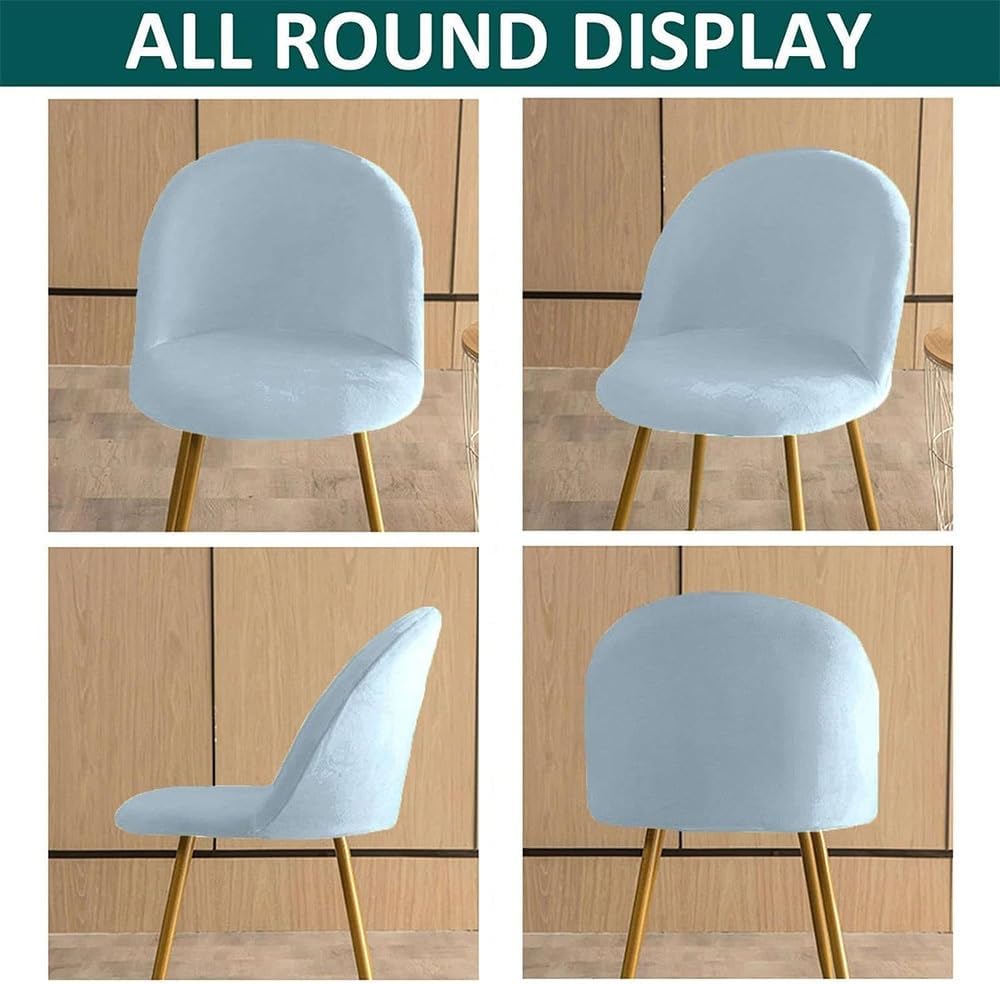 ベルベットのカーブバックチェアカバー、ソフトダイニングカバー、取り外し可能なアームレスショートプロテクター、リビングルームホテル用(