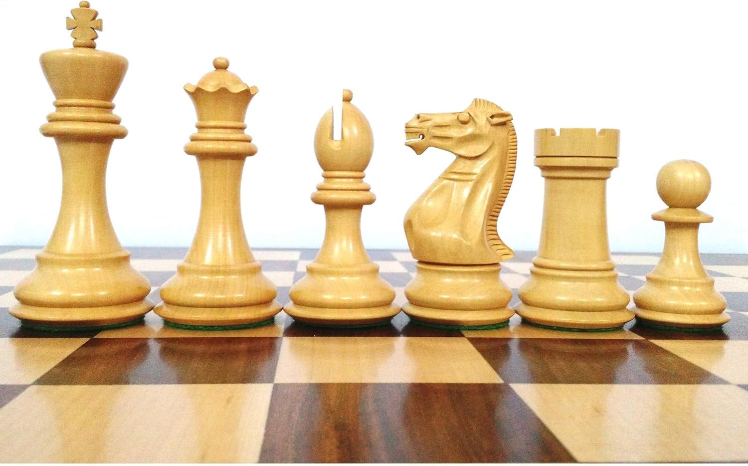 Pro Staunton - Set di pezzi per scacchi, 10,4 cm, in legno ebanizzato zavorrato, 4 regine