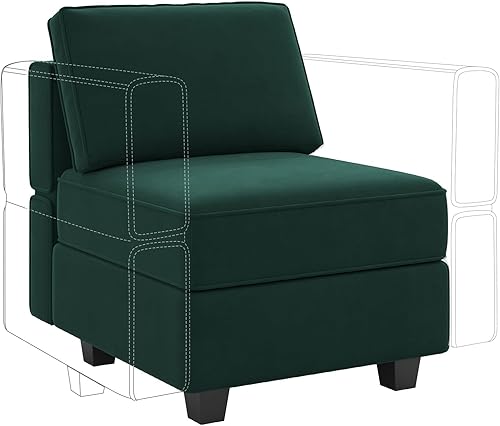 Miniatura 46 de Belffin Módulo de Almacenamiento con Otomana para Sofá Seccional Modular Asiento Cuadrado Cubo de Terciopelo Azul Azul,Verde,Gris,Negro