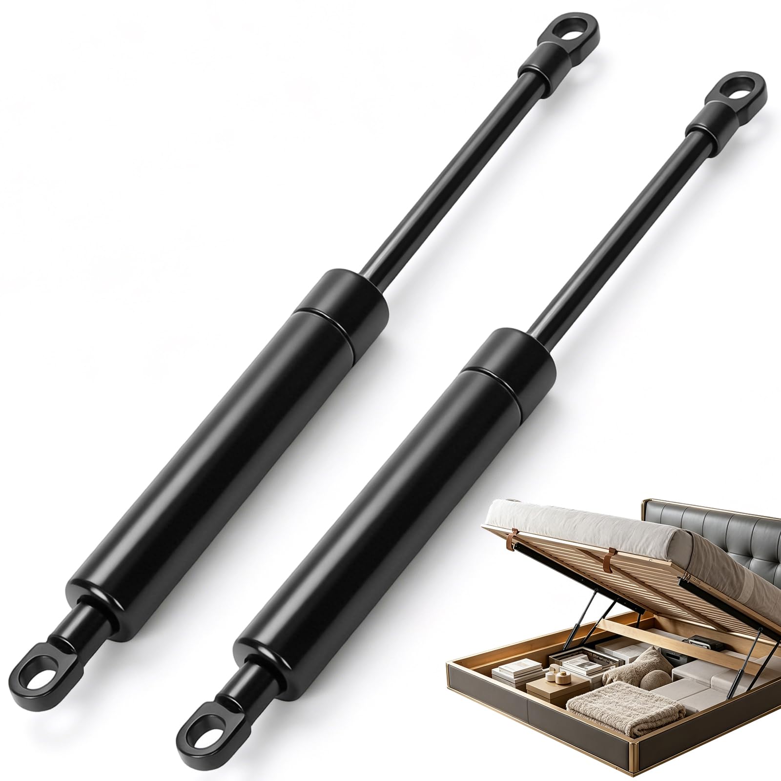 2 Pezzi Molle a Gas da 500 MM 800 N/82 KG Ammortizzatori a Gas per Carichi Pesanti Pistoni per Ante Armadi Letti Pannelli di Copertura Pesanti Botole per Soffitte, Nero