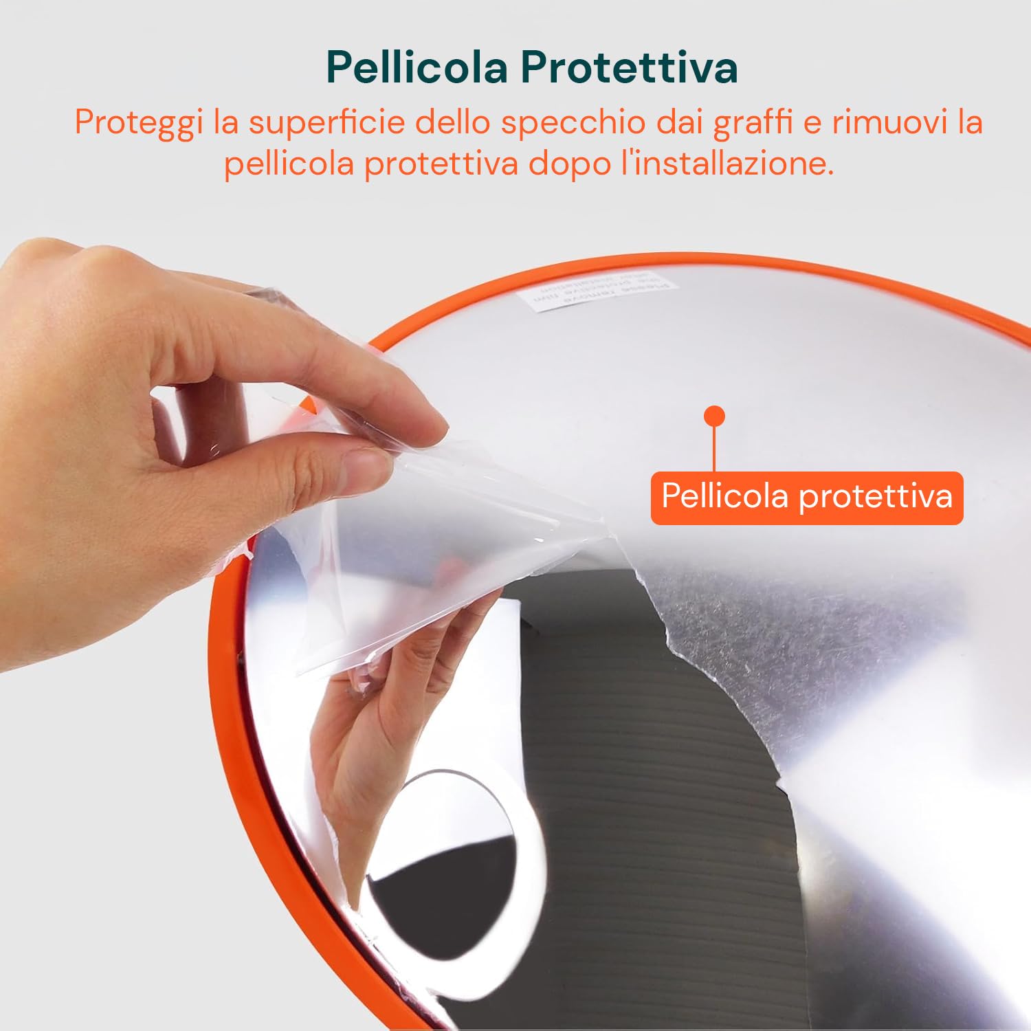 Specchio Stradale Convesso Ø 60 cm - Specchio Parabolico di Sicurezza, Visione Grandangolare 160° - Per Angoli Ciechi per Garage, Parcheggi e Magazzini - Con Kit Montaggio a Parete o Palo