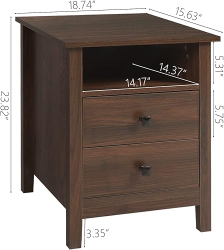 Miniatura 3 de Vikiullf Mesitas de noche para dormitorio, juego de 2 mesitas de noche de madera, mesita de noche, mesita de noche con cajones, muebles de