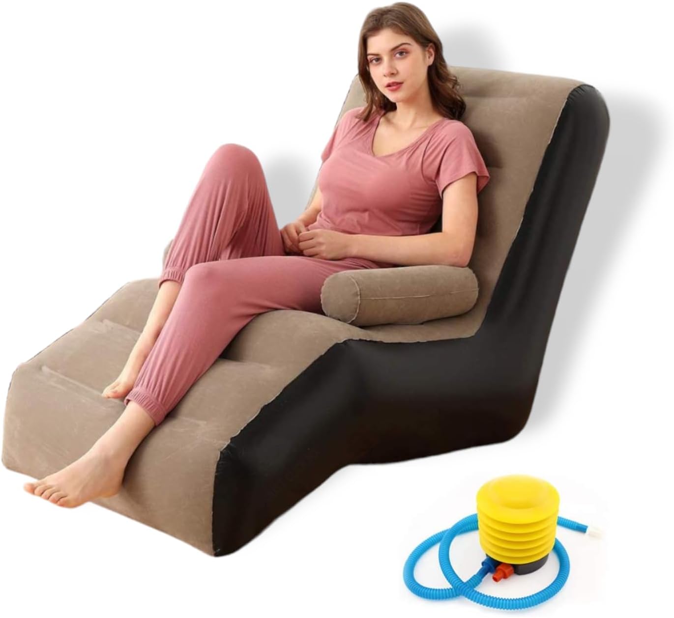 JUSTCLICK MX Sofá Sillón Inflable Reclinable con Bomba Manual Diseño