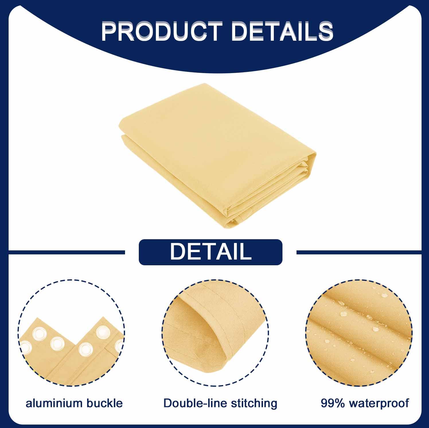 MENGH Frangivista per Balcone 60x700cm Beige,160g/m² Protezione della Privacy Frangivento in Polyester,Impermeabile,Anti-UV con Fascette