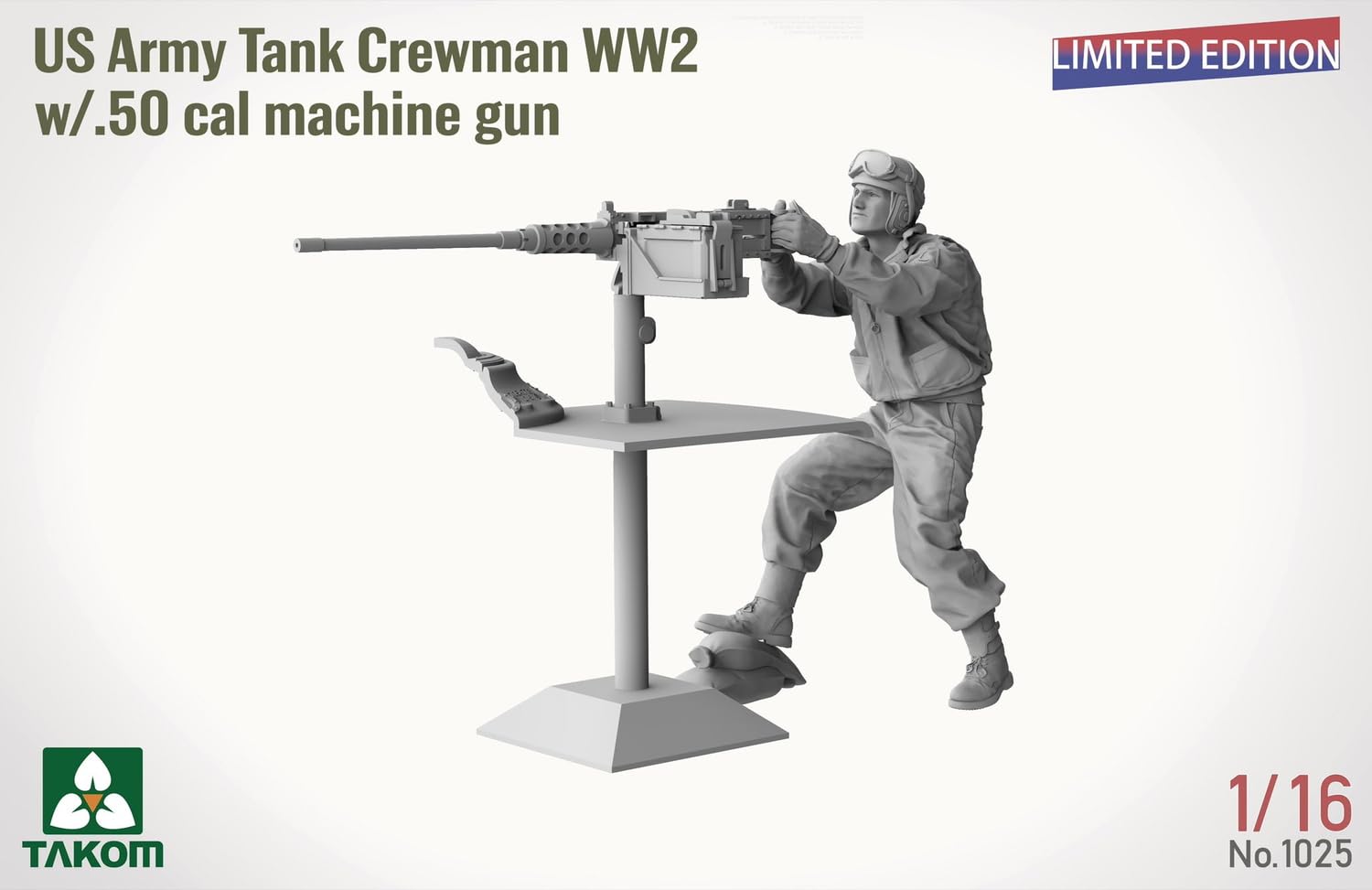 TAKOM 1/16 WW2 US Armée W/.50 Mitrailleuse Édition Limitée Modèle Plastique TKO1025
