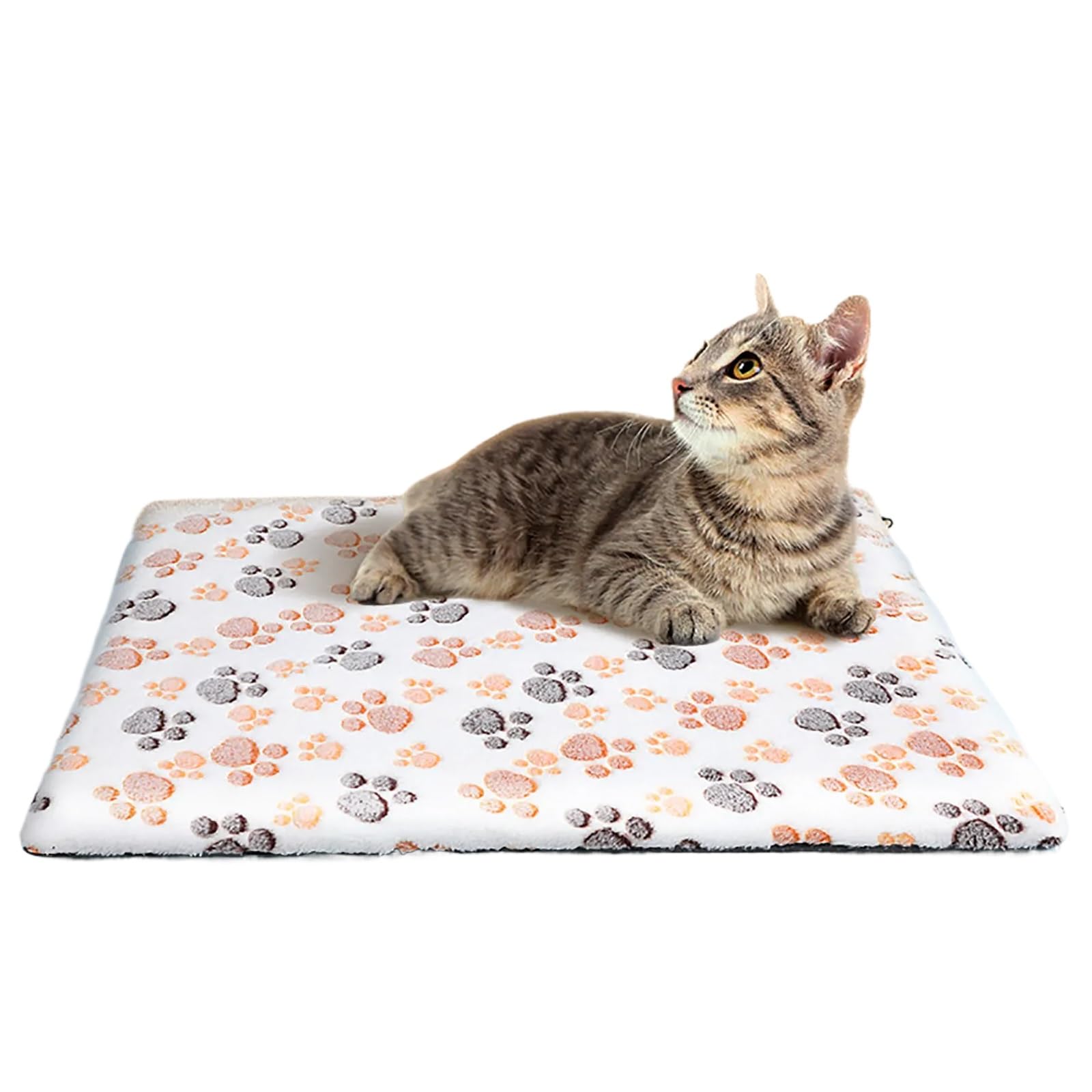 Lot de 2, Tapis Auto Chauffant Chat, Tapis Chauffant pour Animaux, Déhoussable et Lavable, Doux et Confortable, Antidérapant, sans Électricité(White,Medium)