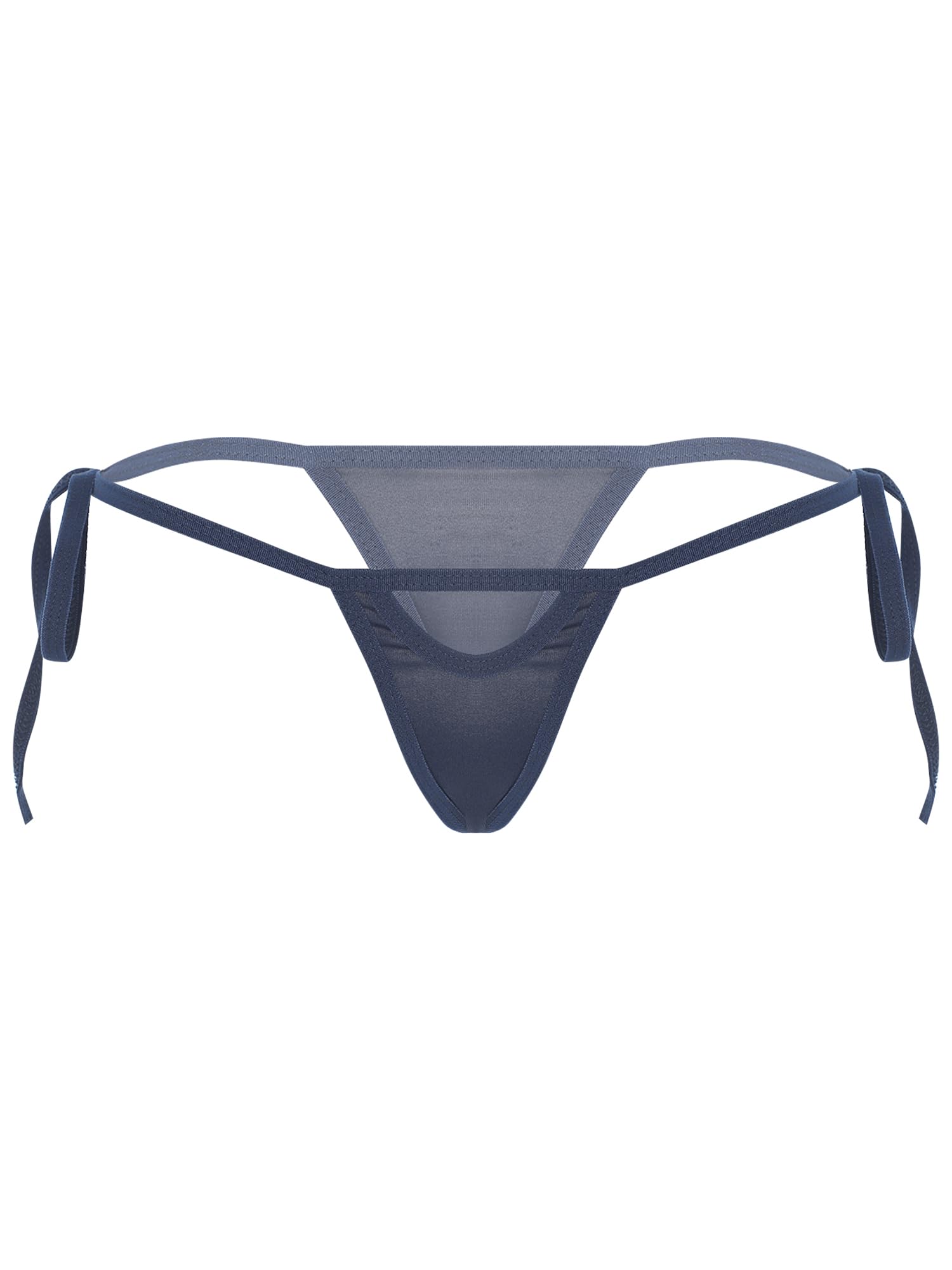 Lejafay Women Low Rise Tie-Side Micro Thong T-Back See Through Mesh G-String Panty Underwear Bottoms