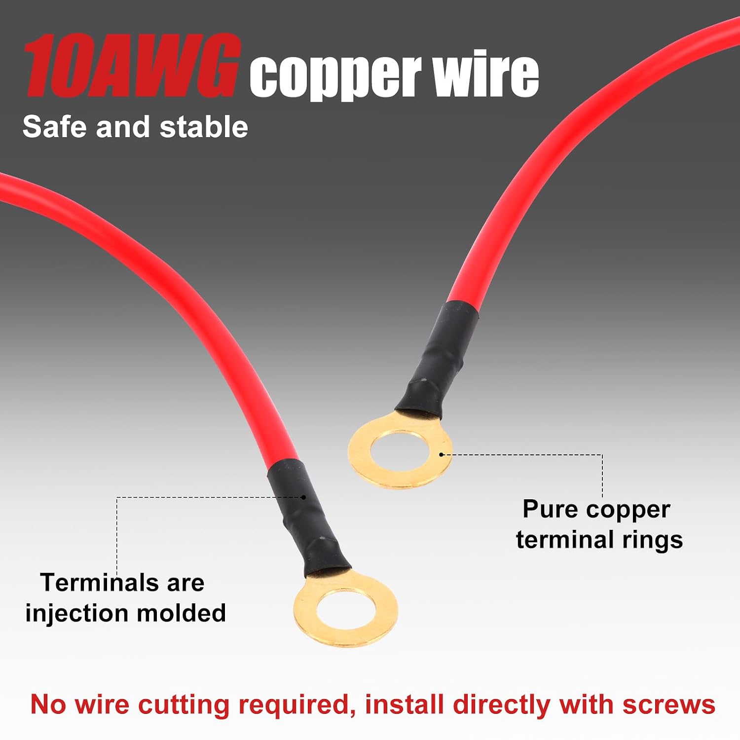 DC 12V Inline Cord Switch, DPST Dual Side Wiring Waterproof IP65 25A 12 Volt On/Off Power in Line Switch with 10AWG Copper Cable for ATV Battery Disconnect Automotive Marine Outdoor Light RV & DIY