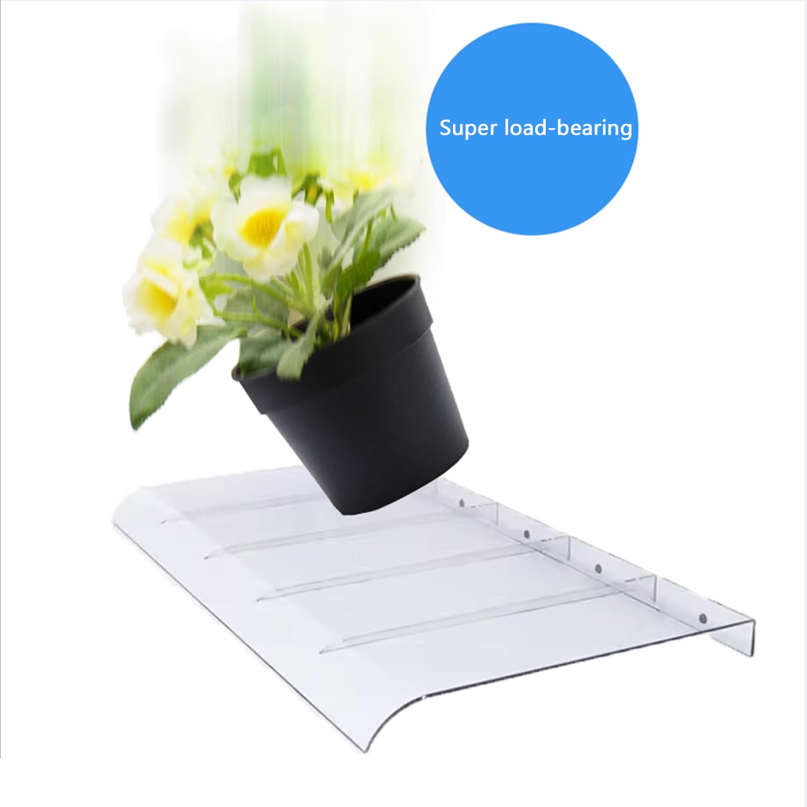 Auvent De Porte Extérieur En Polycarbonate Transparent - Marquise Solaire 40x170cm - Protection Contre Pluie Et UV Pour Patio, Entrée - 9