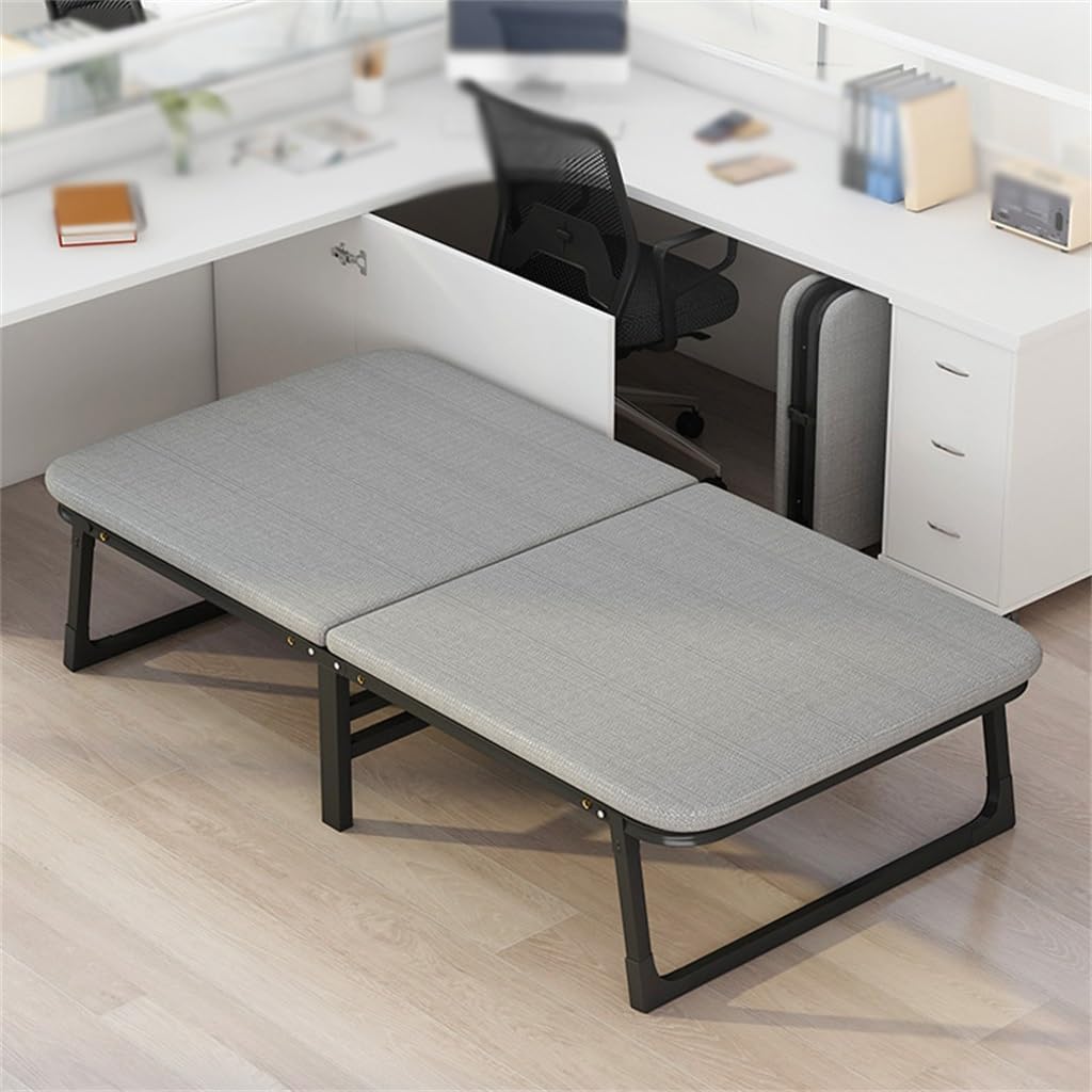 Office Folding Bed Upholstered Lunch Bed Single Household with Wheeled Beds Reinforced Beds Napping Artifacts(60cm)