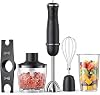 Turelar Hand Blender, 15,000 TimesMinute, Weaning Food, Electric, Hand Mixer, Celebration, Gift, Crush Ice, Food Processor, Electric Whisk, Slim, Compact Attachment Crushing, Mixing, Chopping, Whisk