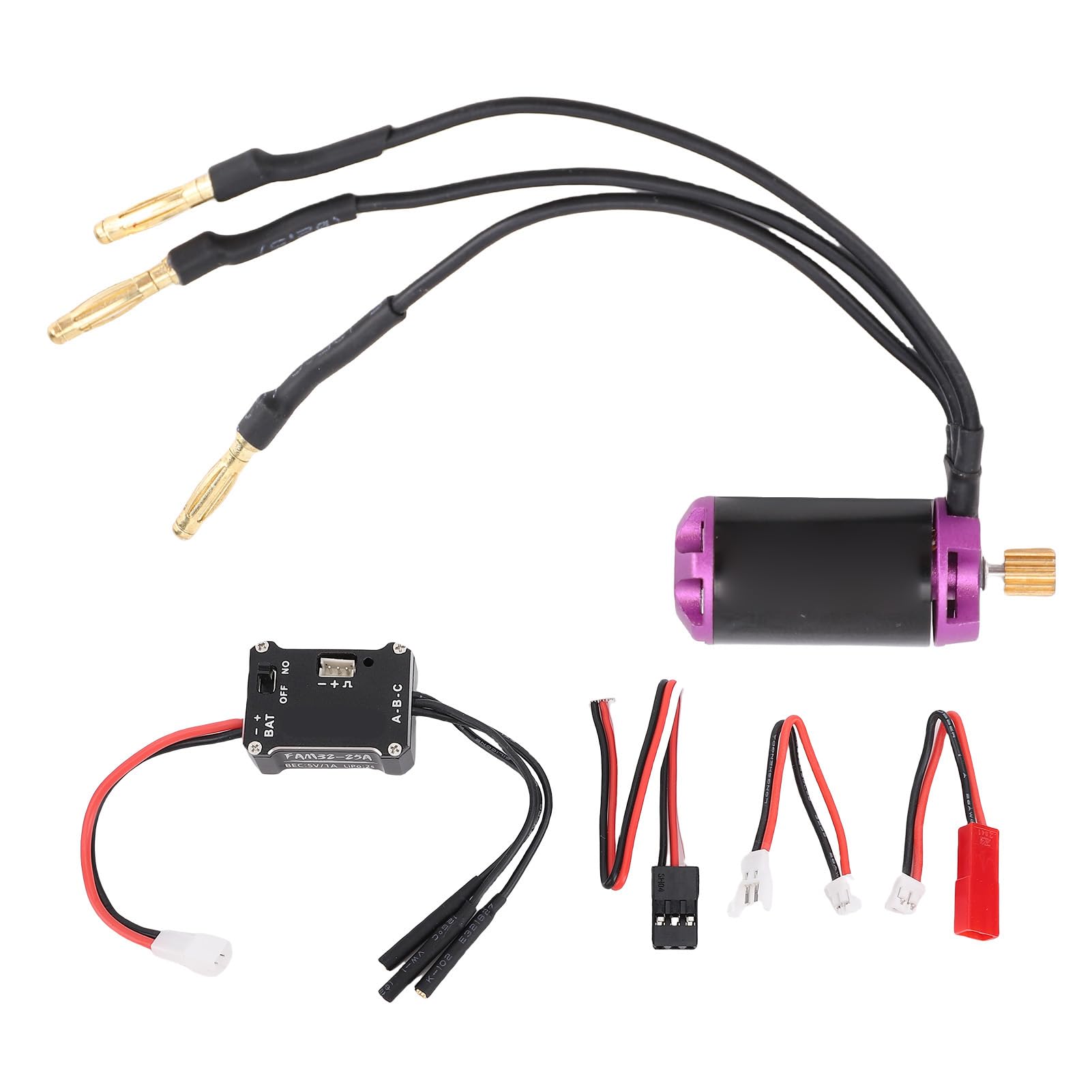 Zunate Kit Motore Brushless 25A ESC 4500KV Aggiornato con Protezione Intelligente a Bassa Tensione per Veicoli RC, Set di Sostituzione con Prestazioni Eccezionali per gli Appassionati di FMS